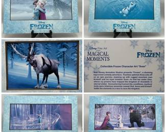 (5) Disney Fine Art Magical Moments FROZEN Collectible Character Art