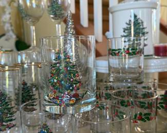 SPODE CHRISTMAS VINTAGE BAR GLASSES