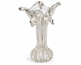 Vaso de Vidro Transparente com Topo Ondulado