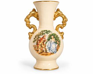 Vaso Rococo de Porcelana Dourada