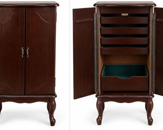 Armoire de joias fechado e aberto