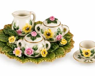 Conjunto Miniatura de Porcelana Floral