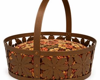Cesta Metalica Floral com Forro Textil