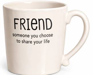 Caneca Branca Friend Minimalista