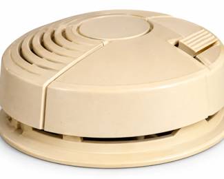 Detector de fumaca vintage em plastico marfim