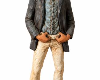 Estatueta de Pescador Rustico com Rede