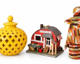 Trio de Artesanato Vintage Decorativo