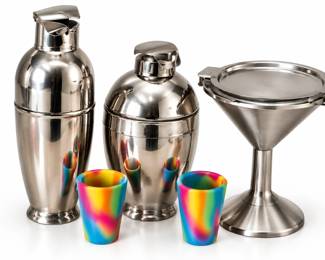 Barware Cromada e Copos ArcoIris