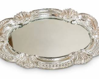 Bandeja Oval de Cristal Ornamentado