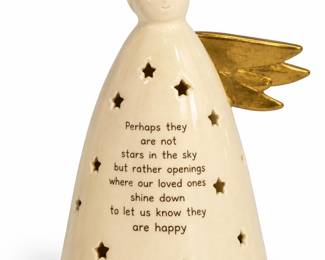 Anjo Natalino com Estrelas e Asas Douradas