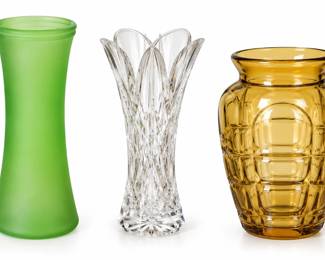 Trio de Vasos de Vidro Decorativos