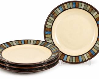 Pratos Ceramicos com Borda em Mosaico