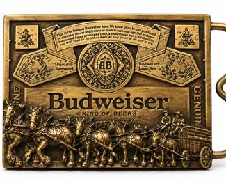 Fivela Budweiser em Bronze Antigo
