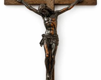 Crucifixo de Madeira com Placa INRI