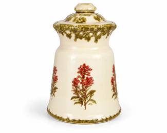 Pote Ceramico Vintage com Flores Rojas
