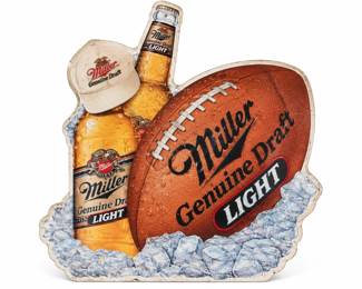 Placa Vintage Miller com Futebol e Gelo