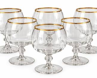 Conjunto de Tacas de Cristal com Borda Dourada