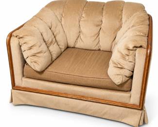 Poltrona Vintage Bege com Madeira