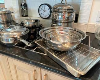 The quality continues! Pot and pan sets by Saladmaster & Belgouie.
