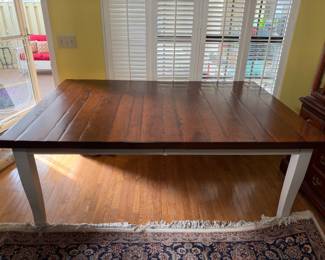 Table comes with 4 leafs and extends out to 12ft.