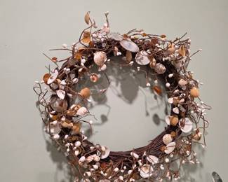 Natural twig and dried pod wreath