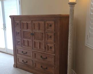 Matching Dressser and Travertine Torchiere