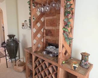 Wine rack of  recycled lumber from wine storage crates