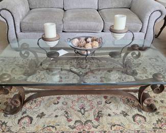 Wrought Iron and 5/8" Glass Coffee Table