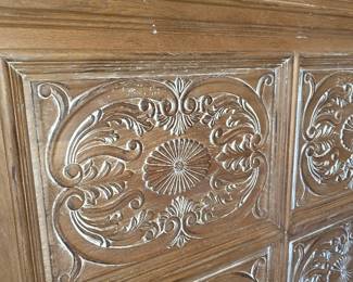 Ornate Whitewash Headboard