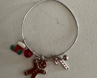Christmas charm bangle bracelet