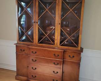 Antique Saginaw Flame Mahogany China Cabinet/Butler Secretariat