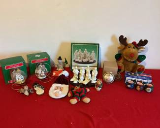 Christmas 11pc Nativity Set, around the World Ornaments, and Assorted Decor