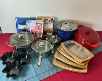 Cooking Appliances, Cookbooks, and Table Cloth