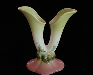 Hull Pottery Woodland Double Bud Vase