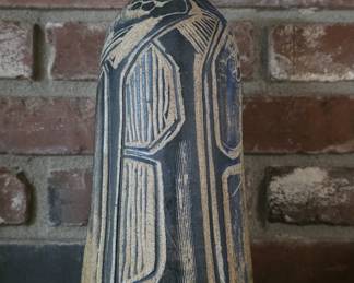 Mid-Century Modern Style Sgraffito Pottery Vase