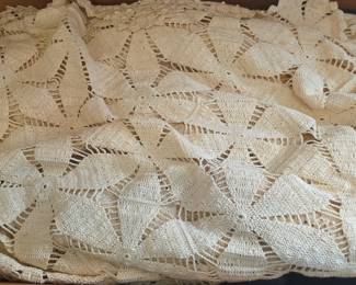Vintage Style Crocheted Bedspread