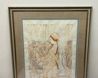 Lot 35: Layne Catherine Anderson Art Nouveau Gouache  