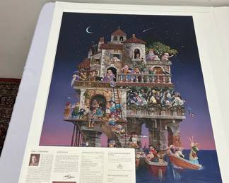 Lot 41: James C. Christensen Whimsical Lithograph, Signed W/COA 