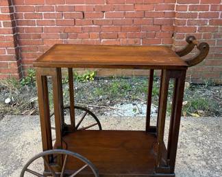 Lot 48: Vintage Arts & Craft Serving Cart 
