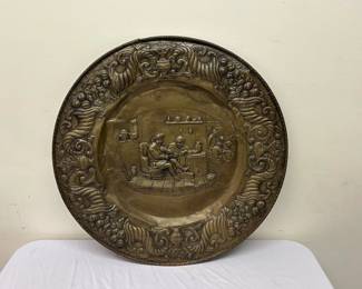 Lot 14: Vintage Pressed Brass Plaque Made in France 