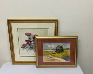Lot 26: A Group of Two Watercolor Paintings 