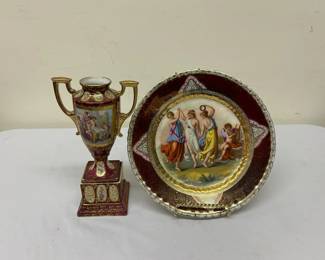 Lot 28: Royal Vienna Porcelain Ewer and Plate 