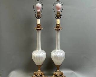 Lot 23: Venetian Style Art Glass Lamps 