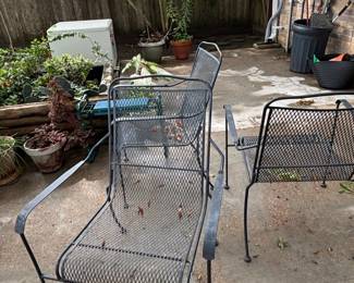 Vintage Mesh Patio Armchair Set
