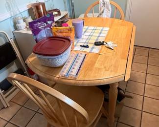 DropLeaf Dining Table and Two SpindleBack Chairs