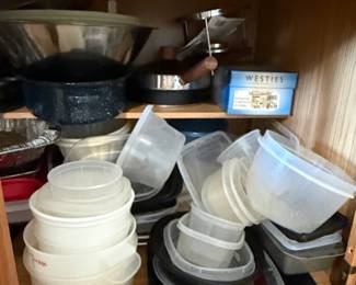 Assorted Kitchen Storage and Cookware Lot