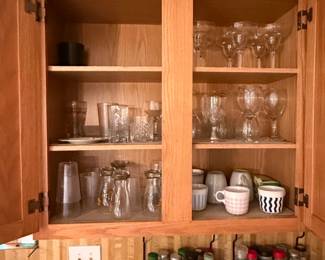 Assorted Kitchen Glassware and Ceramic Mug Collection
