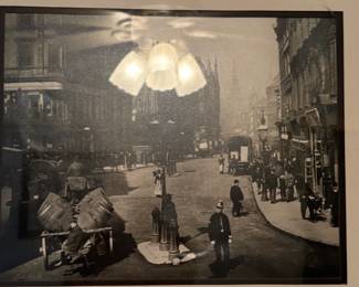Vintage Black and White London Street Scene Print Cheapside