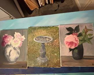 Original Floral and Garden Oil Paintings by AP