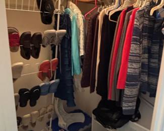 Assorted Closet Contents and Organization System
